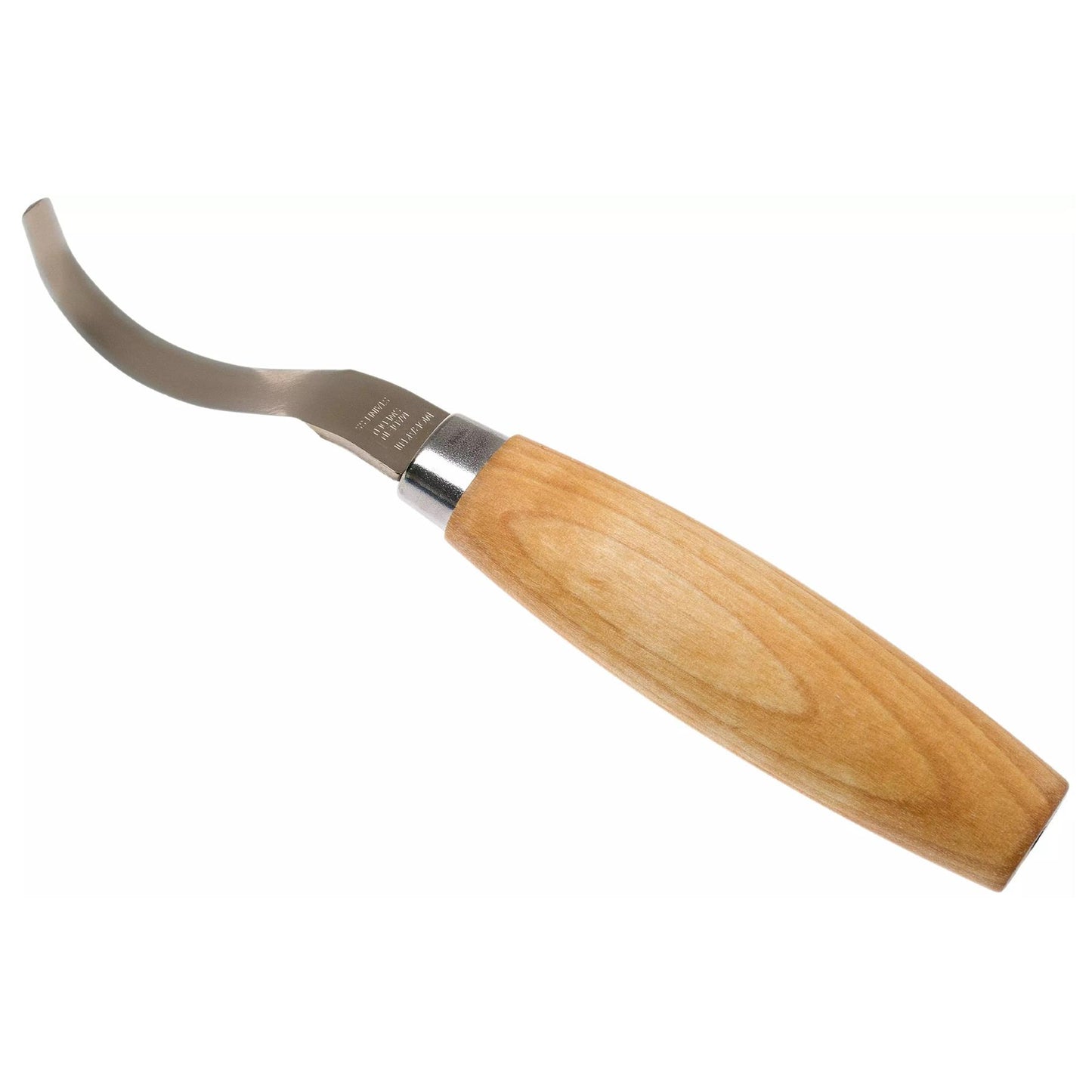 MORAKNIV Hook 163 lenktas drožinėjimo peilis su dvigubai ašmenimis ir medine rankena medžio darbams.