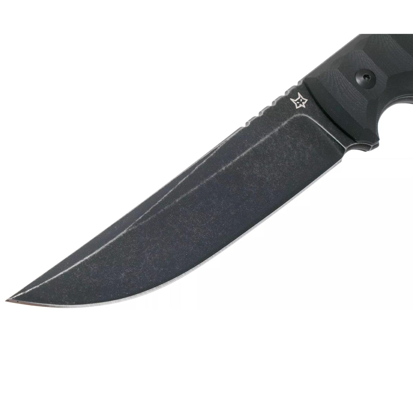 Fox Knives FKMD RYU taktinis modifikuotas tanto tipo peilis su patvaria blukinta geležtė ir fiksuotais ašmenimis.
