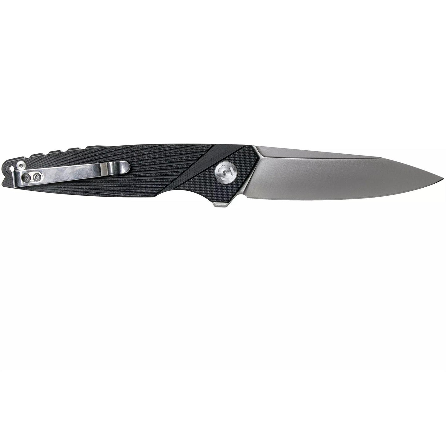 Fox Knives METROPOLIS sulankstomas kišeninis peilis iš nerūdijančio plieno 440C su juodu G10 rankena.