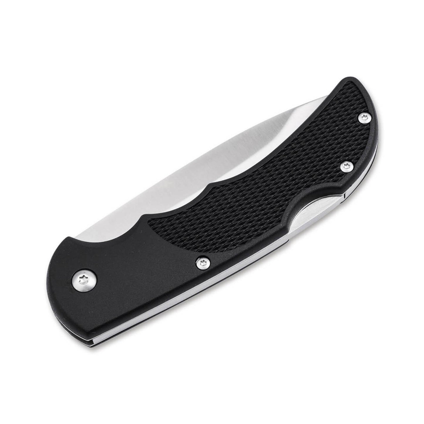 BOKER Magnum HL sulankstomas peilis su 440C plieno geležte, juoda teksturuota rankena ir satino danga