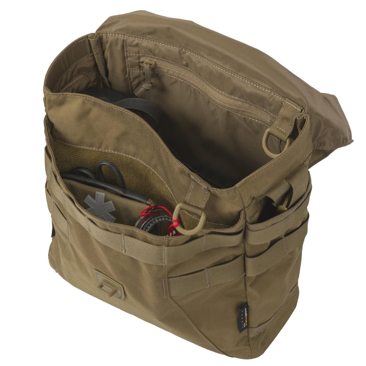 Helikon-Tex Bushcraft Cordura medžiagos 8l krepšys per petį su MOLLE/PALS sistema ir daug kišenių patogiam daiktų laikymui.