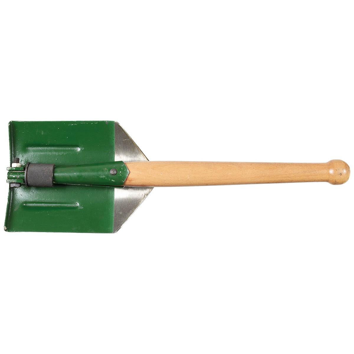 Romanian military folding shovel with wooden handle