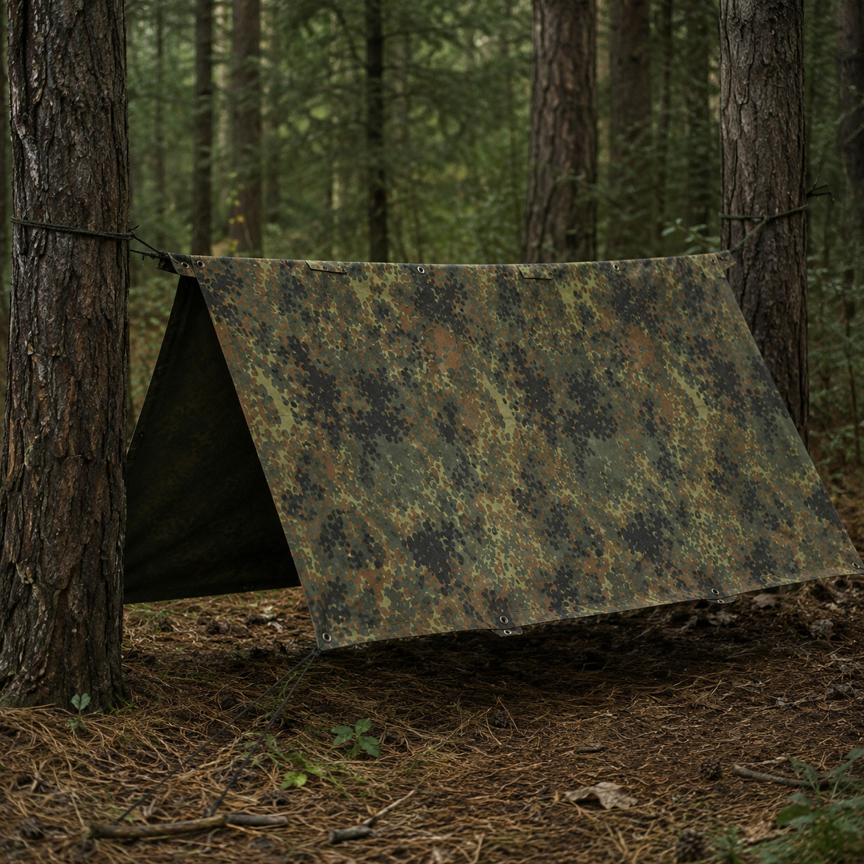German military tent jacket poncho waterproof flecktarn print