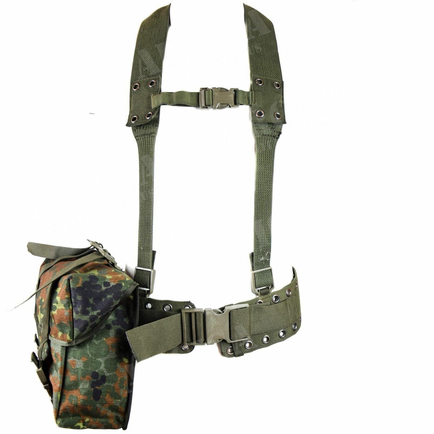 Vokietijos kariuomenės kovinės petnešos su diržu alyvuogių spalvos, pagamintos iš patvarių Cordura Nylon diržų.