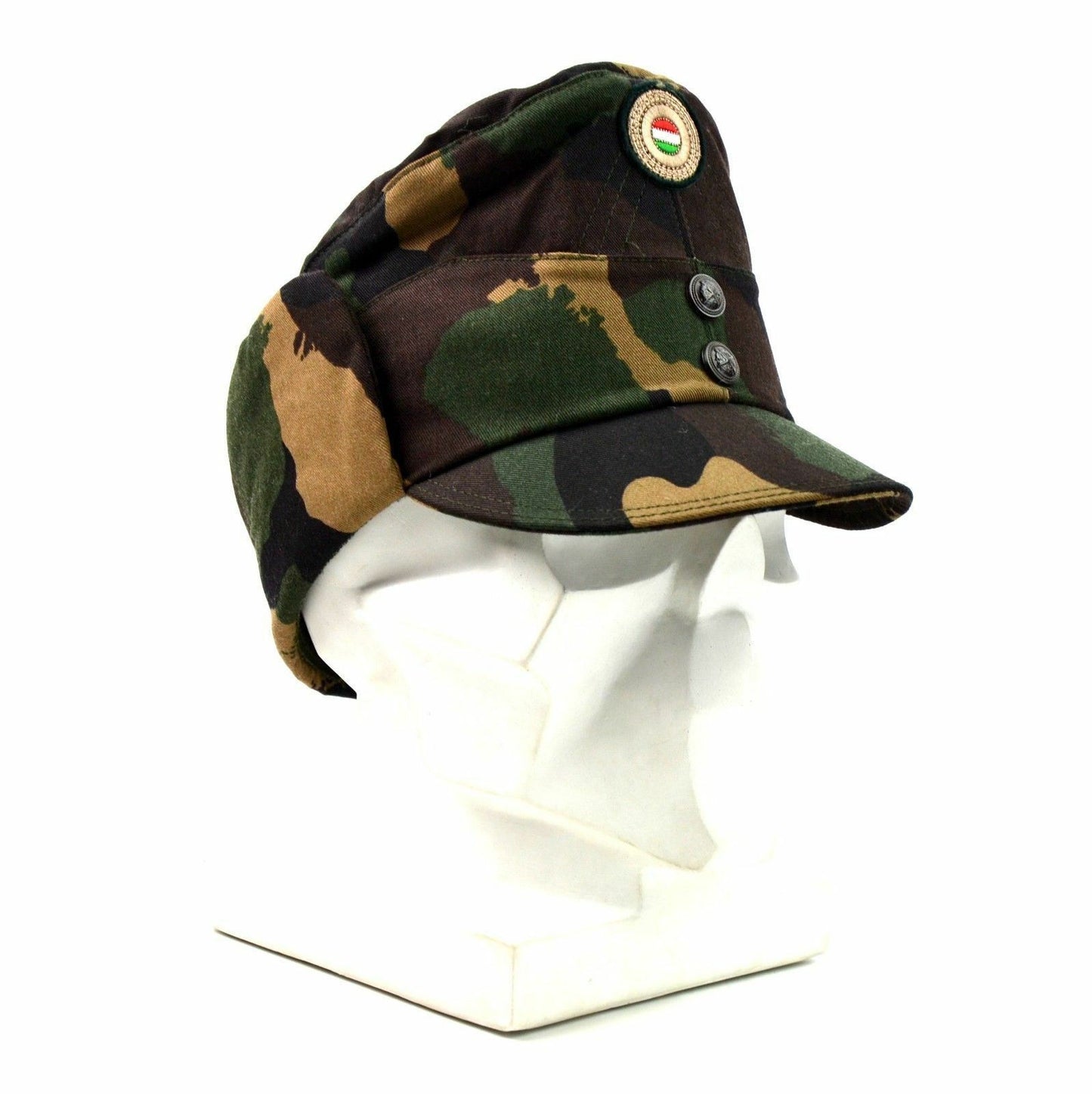 Hungarian army winter cap with beak and badges