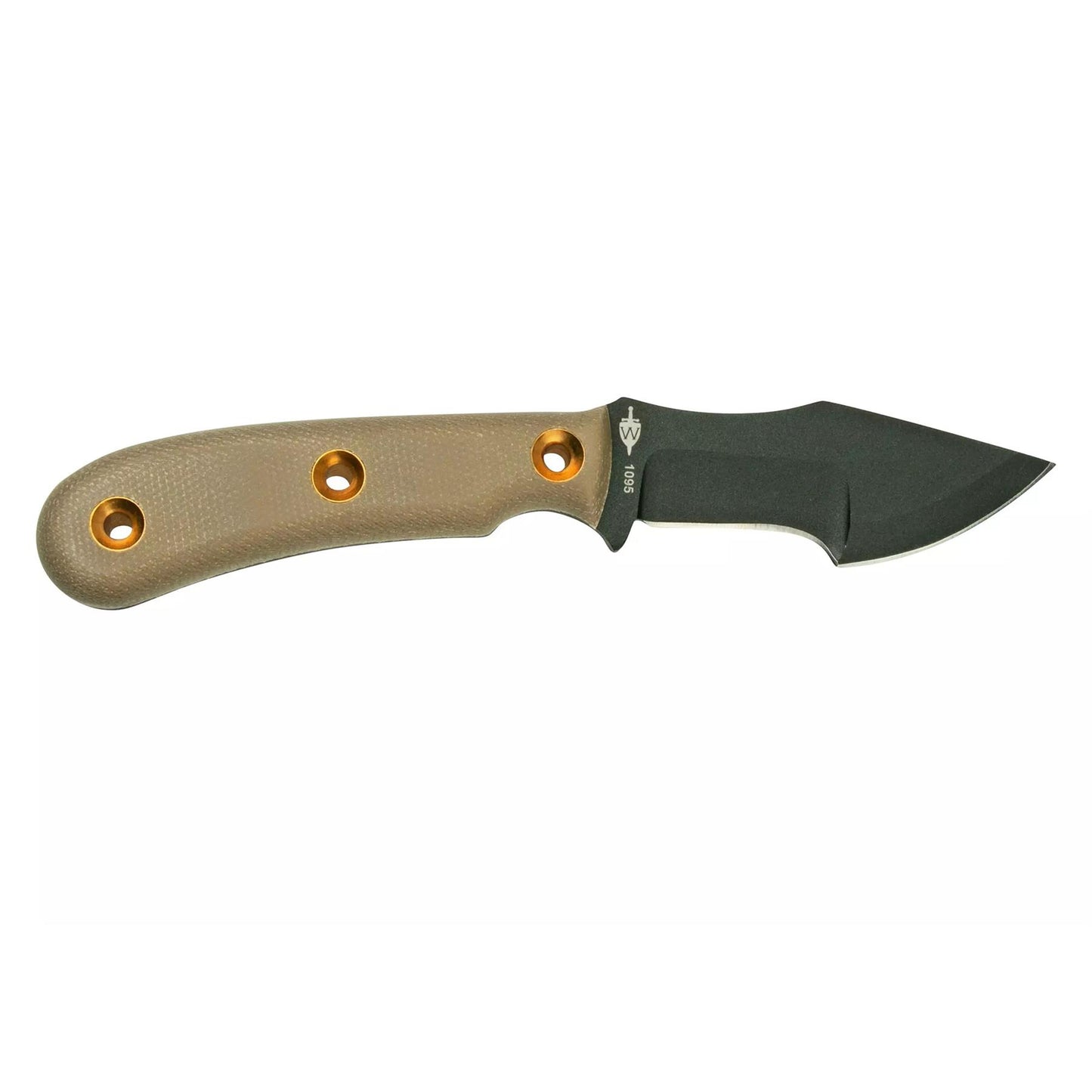 Boker Plus Micro Tracker fiksuotas peilis su juoda geležte ir smėlio spalvos rankena su trimis varžtais