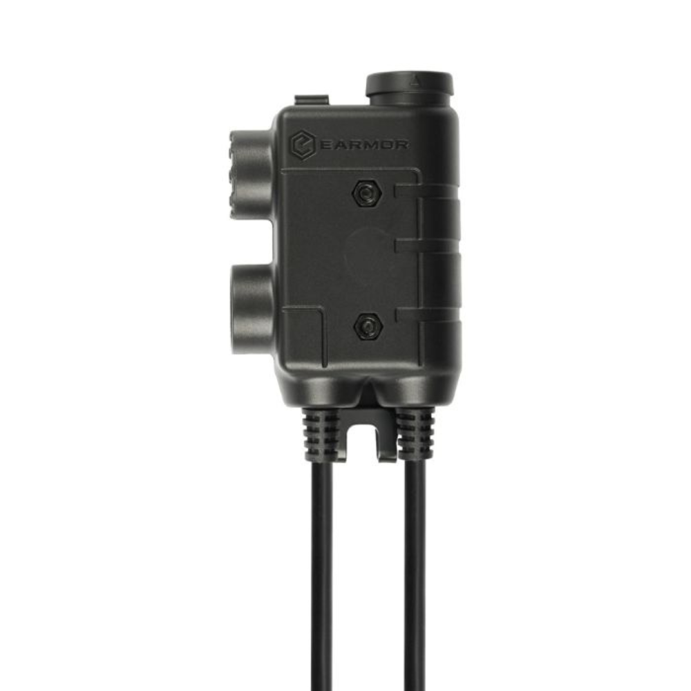 Earmor Dual PTT adapteris Kenwood Baofeng 2 kontaktų laidinis taktinis juodas