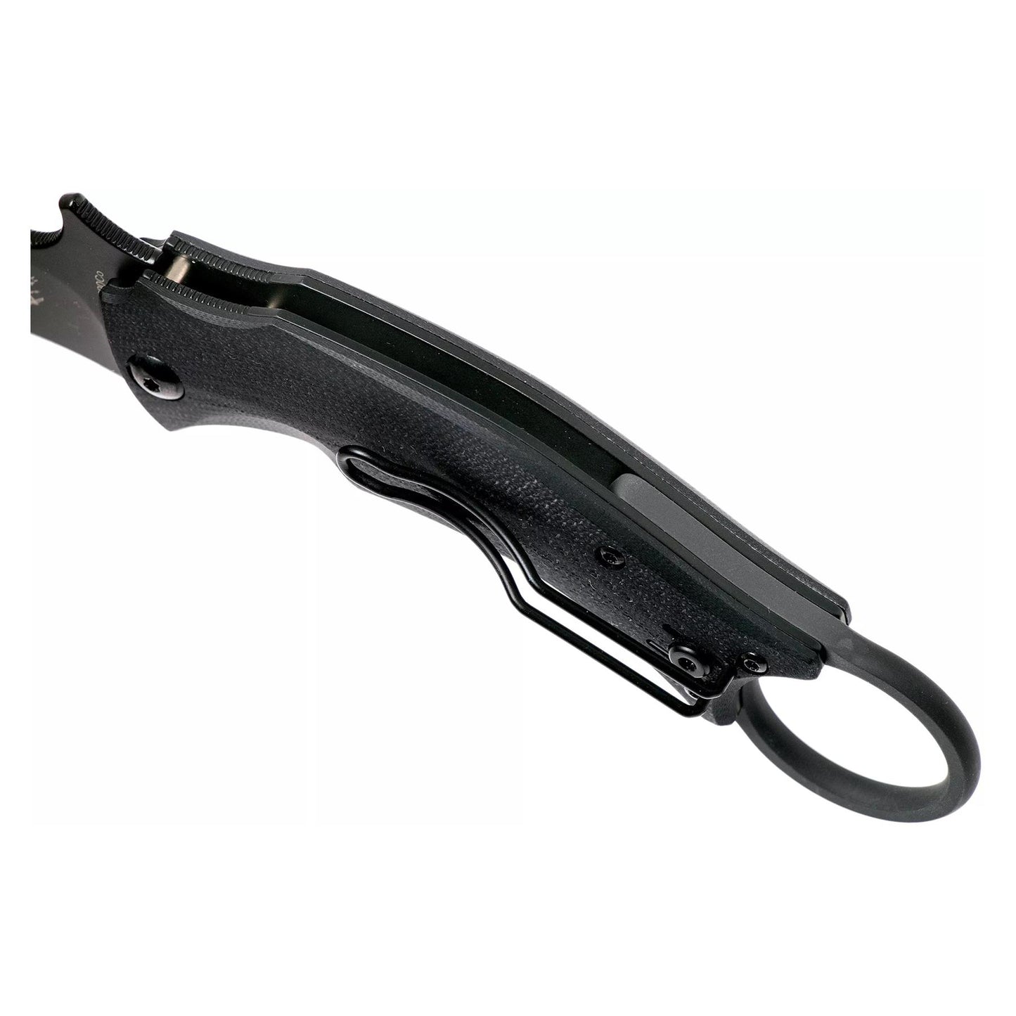 Fox Knives BLACK BIRD sulankstomas kišeninis karambito peilis su N690Co plieno ašmenimis ir juoda rankena.