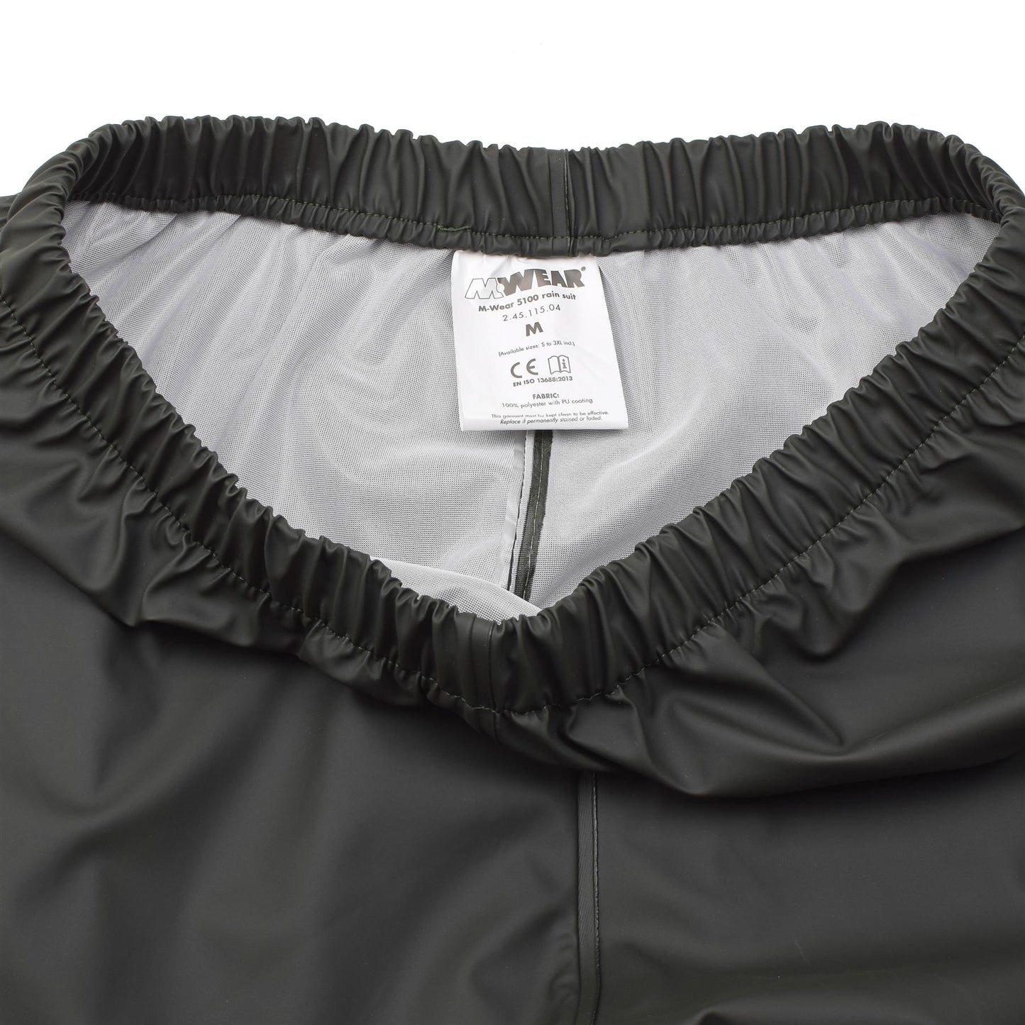 Belgijos kariuomenės neperšlampamos kelnės alyvuogių spalvos su elastine juosmens juosta ir reguliuojama apačia