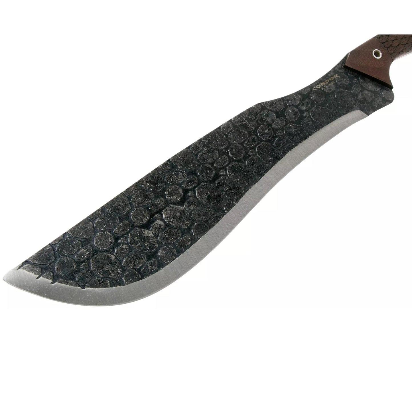 Condor Vipera machete su dekoruota anglies plieno geležte ir medine rankena, turintis zirafos demes primenanti rasta