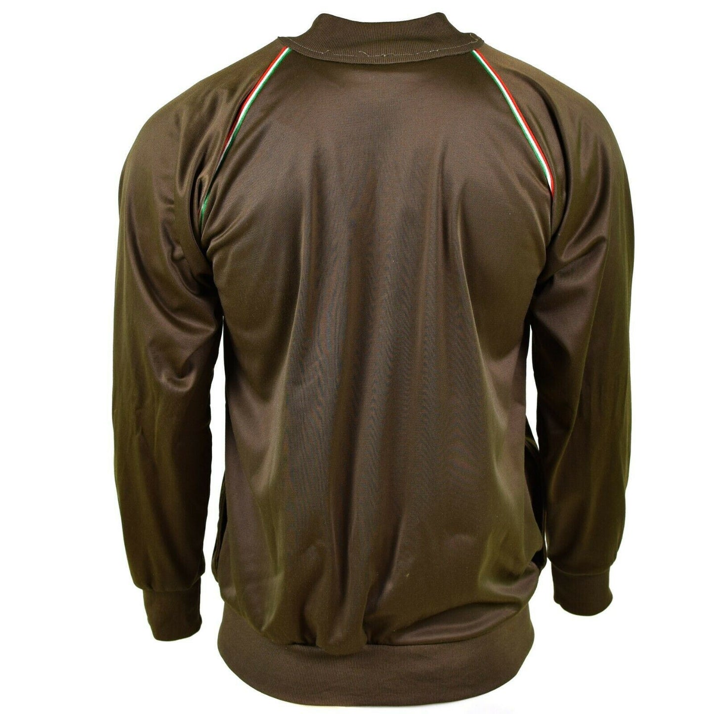 Italian military sports jacket with zipper Brown