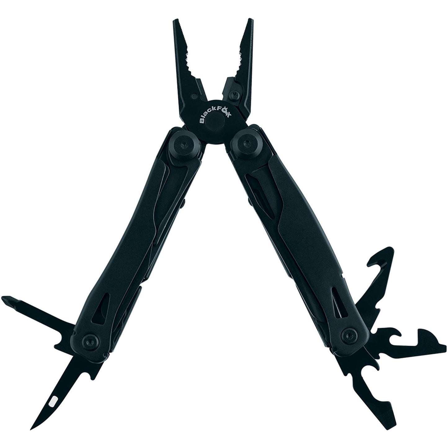 Fox Knives RESILIENCE BF-204 daugiafunkcinis kišeninis peilis iš juodo nerūdijančio plieno su dėklu.