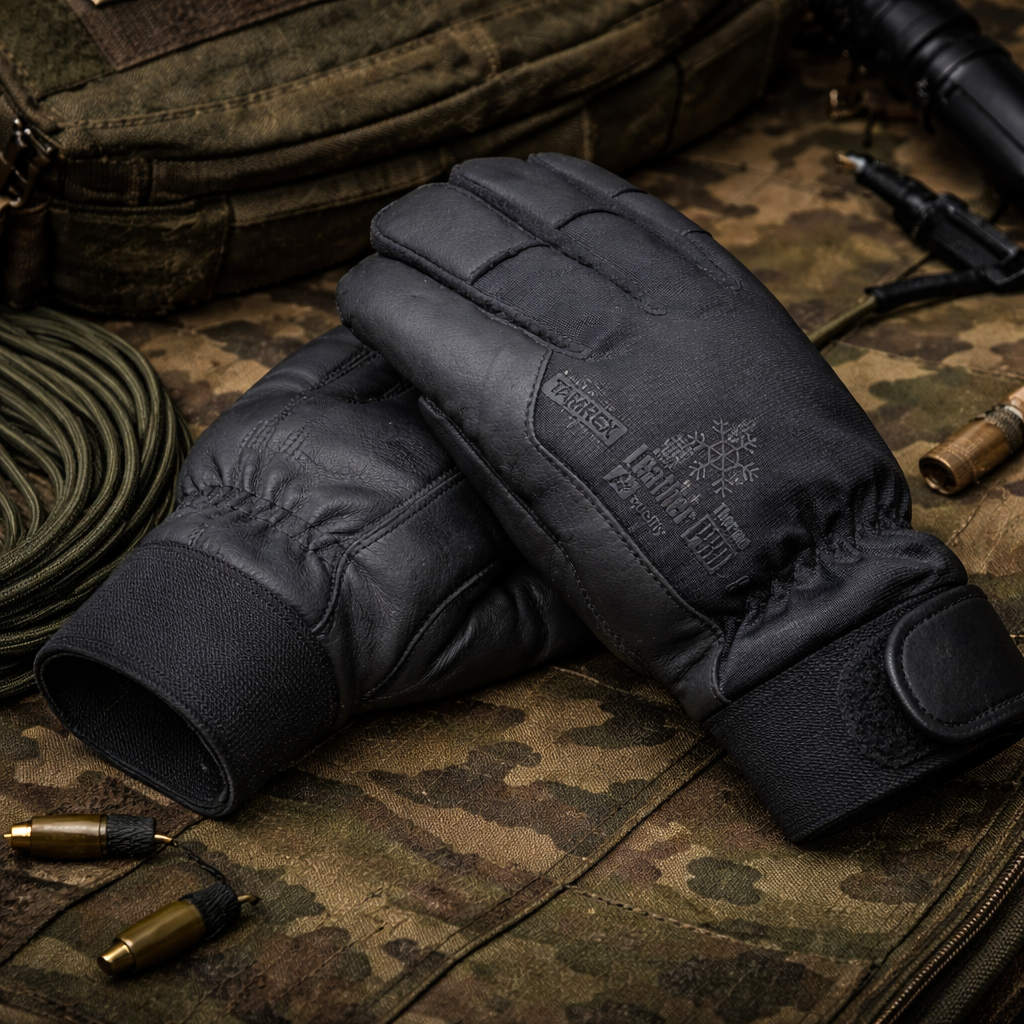 TAMREX A+ LeatherPRO žieminės pirštinės su Thinsulate G80 izoliacija juodos