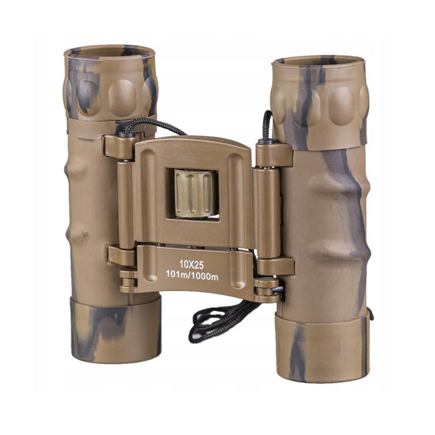 MIL-TEC Gen II sulankstomi žiūronai 10x25 Desert spalvos su dėklu, skirtas dykumos ir atvirai vietovei.