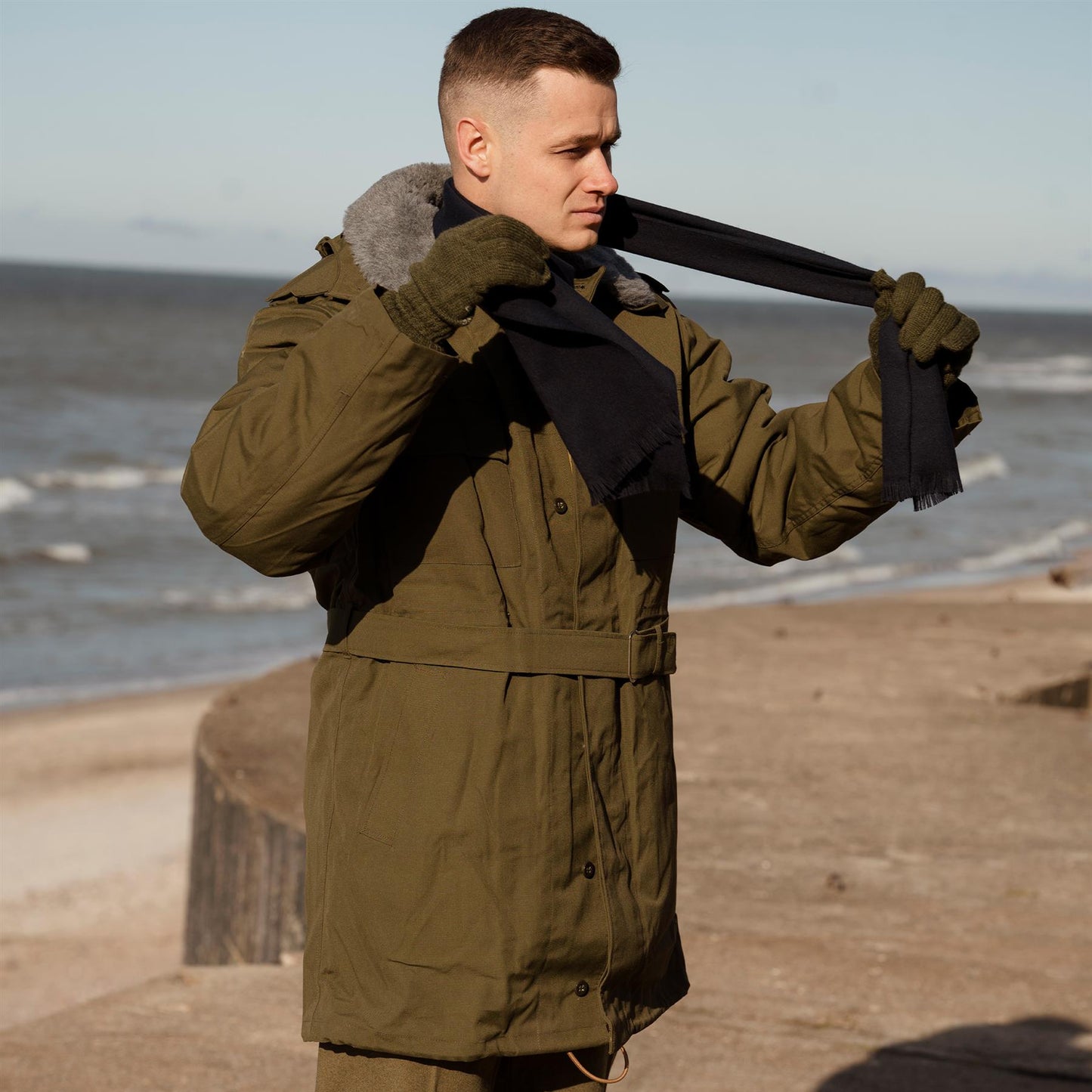 United States Army Thin Wool Gloves Olive
