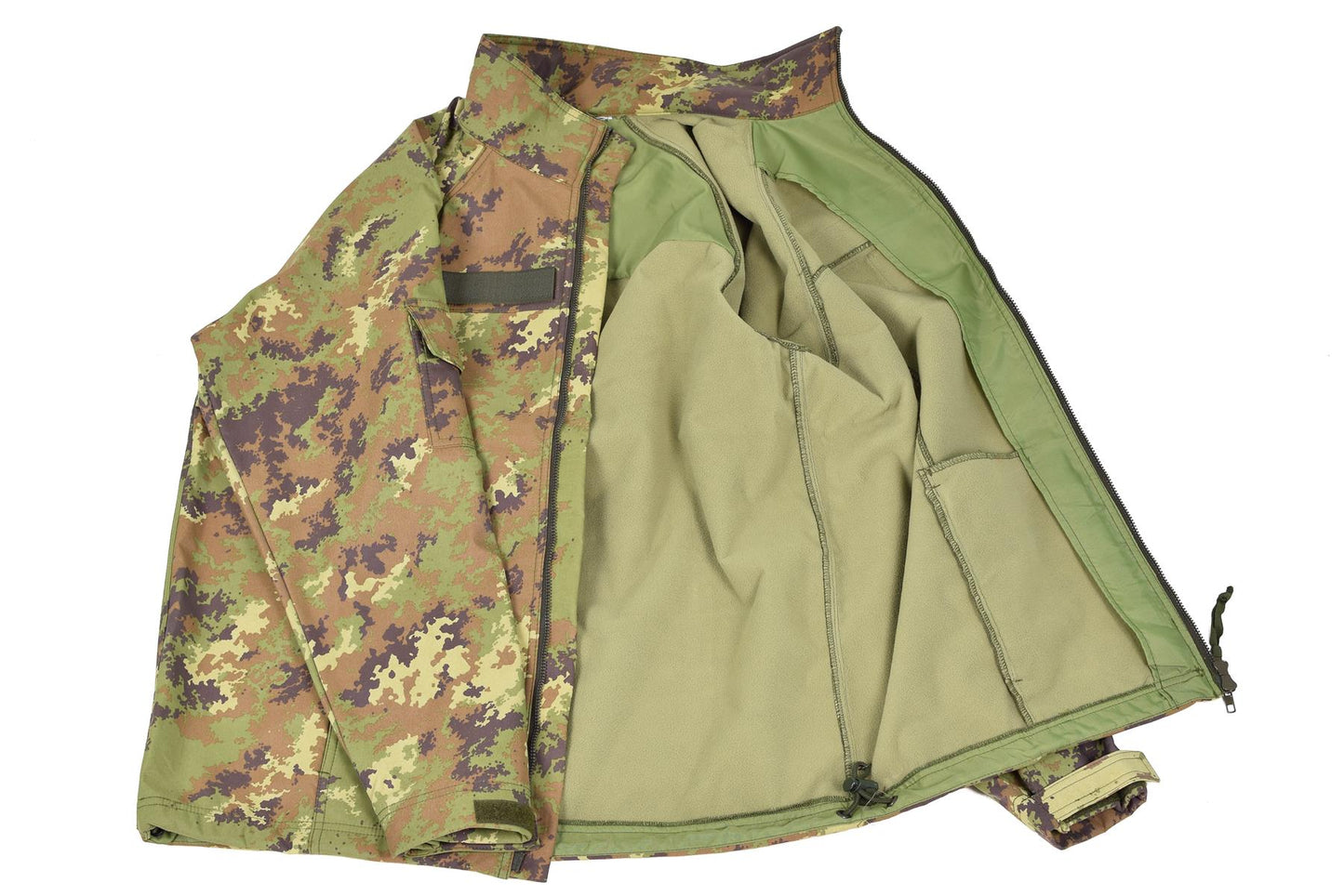 Italian army soft shell jacket in Vegetato print