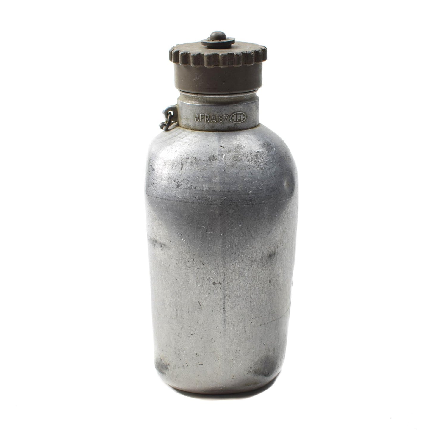 Austrian military vintage aluminum drinking bottle with plastic stopper