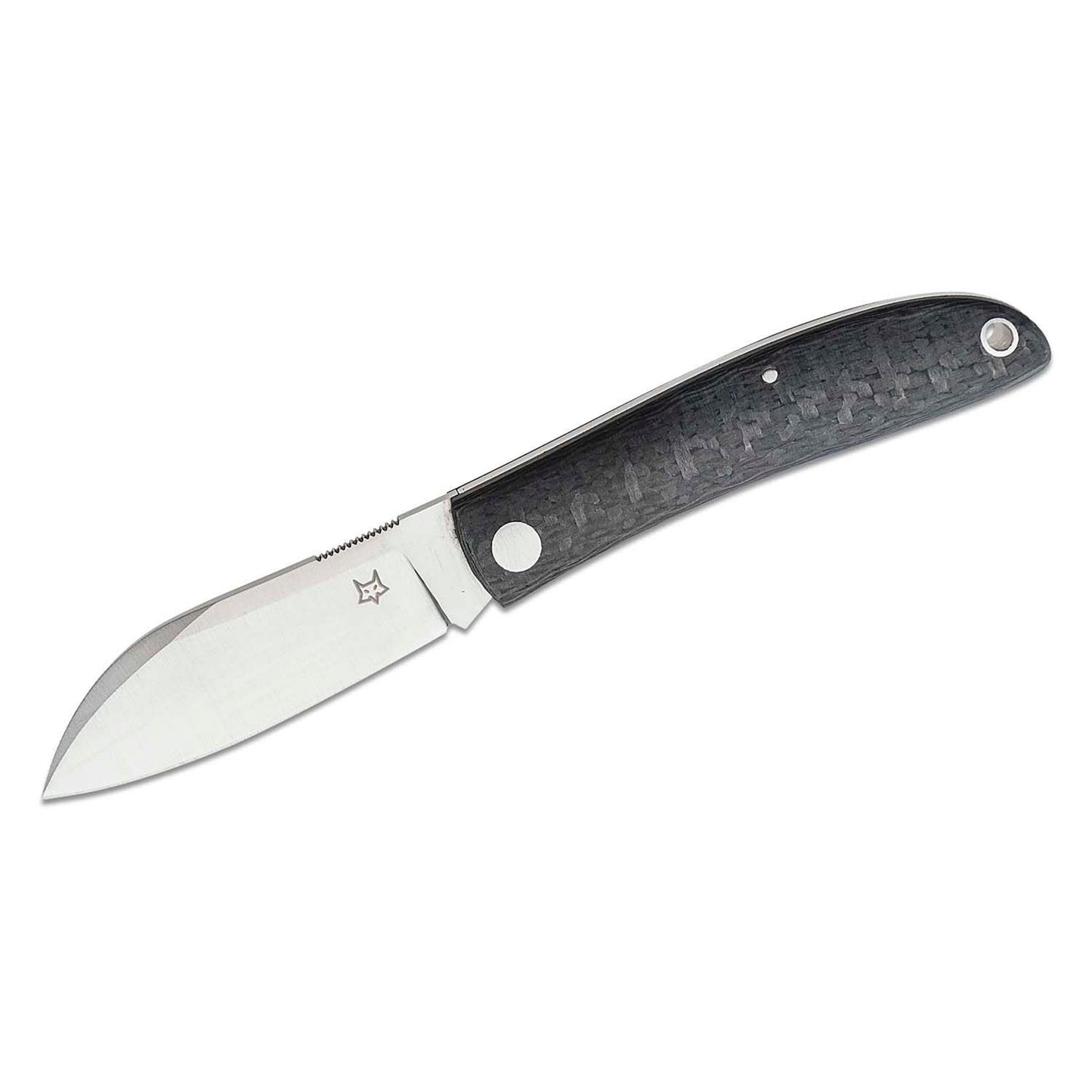 Fox Knives LIVRI sulankstomas kišeninis peilis su Sheepsfoot ašmeniu iš M390 plieno ir anglies pluošto rankena.