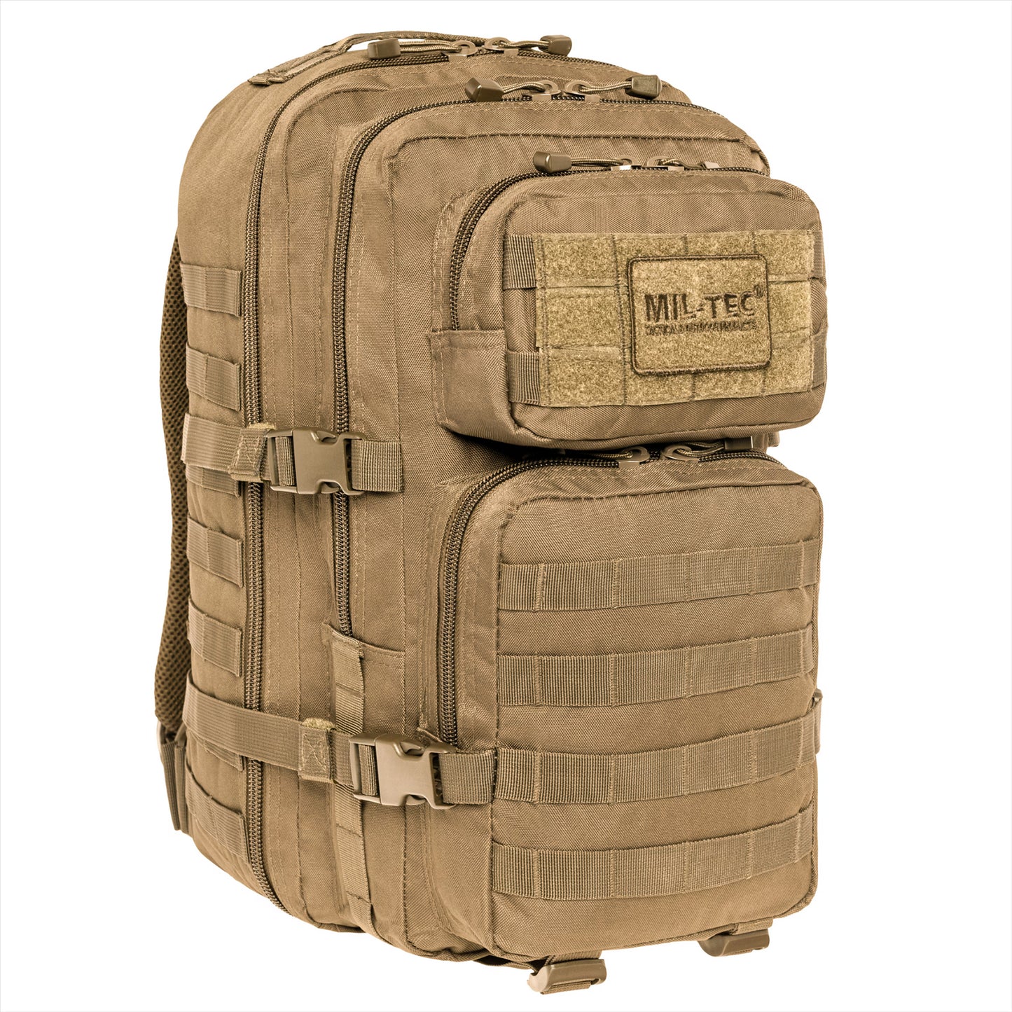 MIL-TEC US ASSAULT taktinė kuprinė 36L talpos, ergonomiška, su Molle kilpomis ir dviem didelėmis kišenėmis.