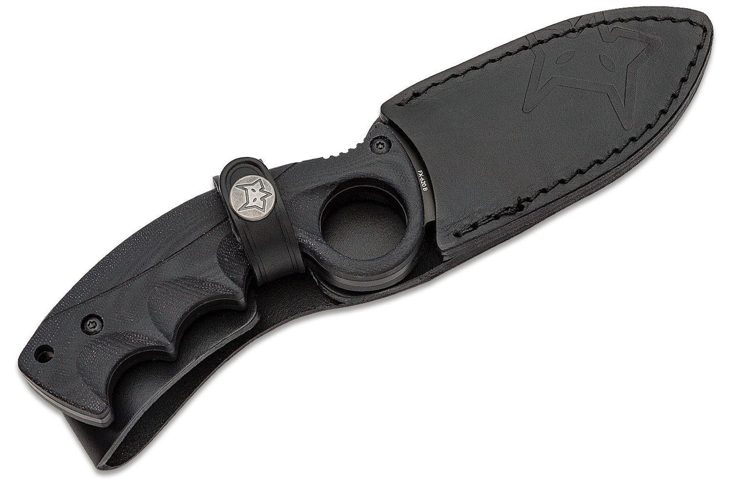 Fox Knives Alaskan Hunter Itališkas fiksuotas peilis juodas su tvirta G10 rankena ir juodu Idroglider danga.