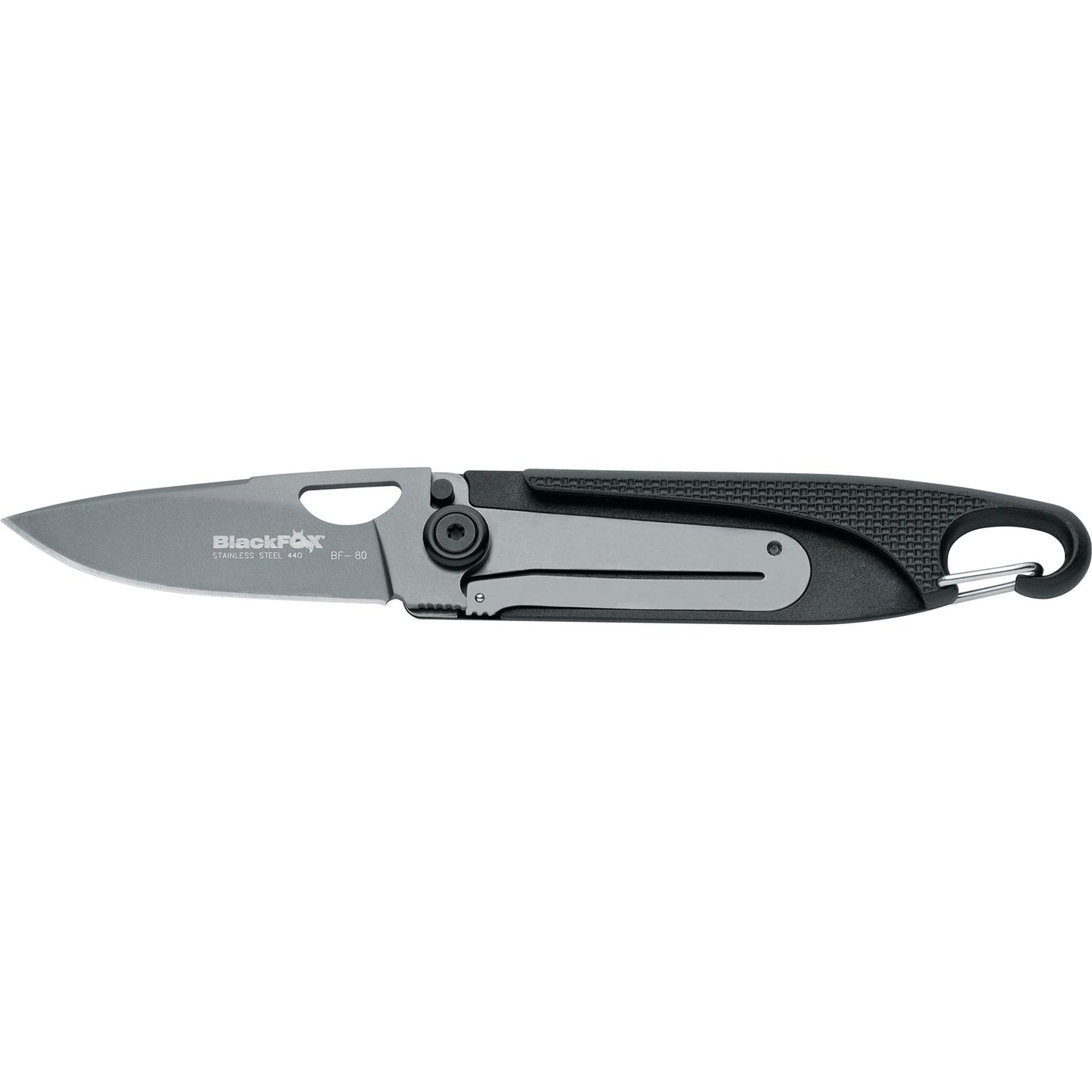 Fox Knives Baroni sulankstomas peilis titano danga 440 plieno Zytel rankena juodas su dangos apsauga ir patvarumu.