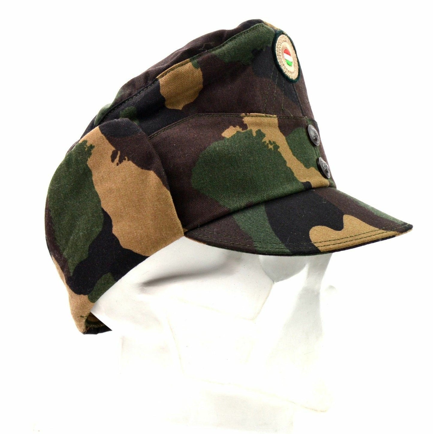 Hungarian army winter cap with beak and badges