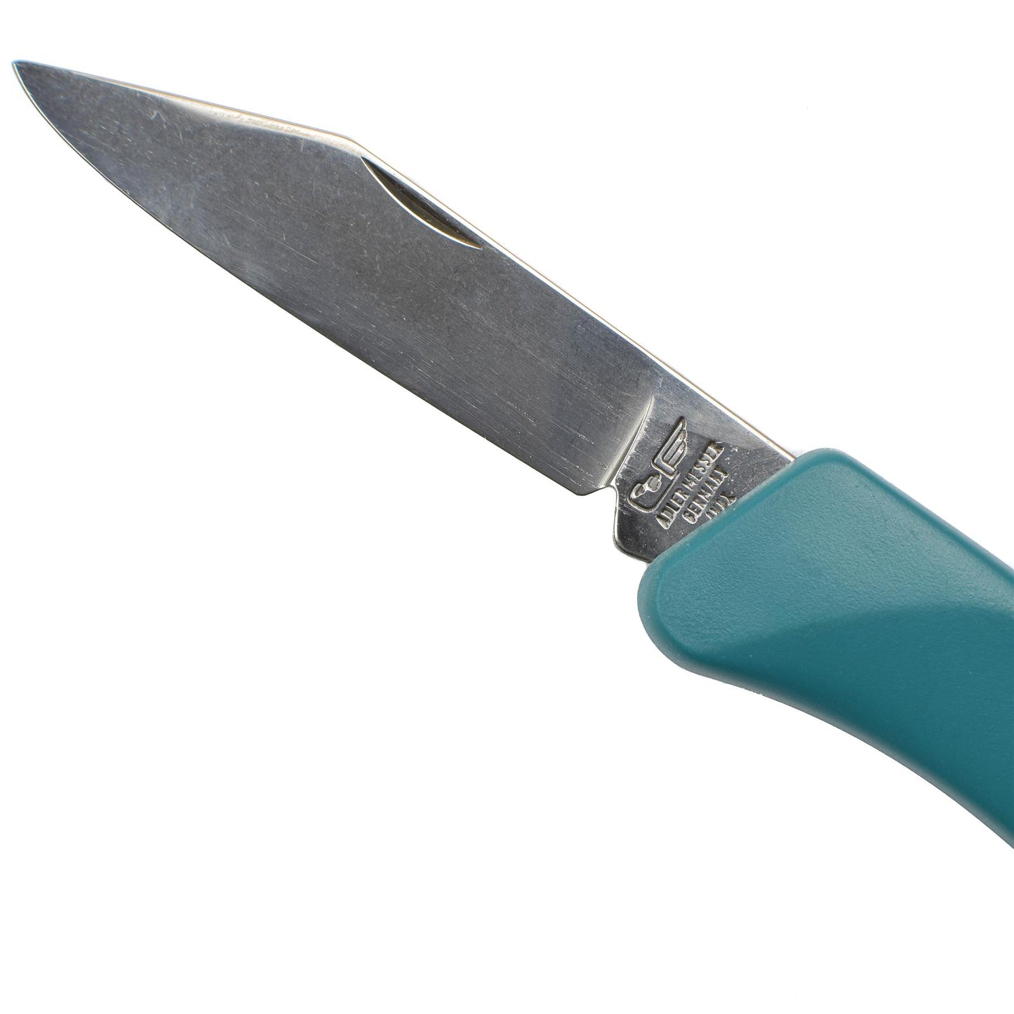 Vokietijos kariuomenės sulankstomas kišeninis peilis nerūdijančio plieno geležtė su plastikinė rankena ir plokščia briauna.