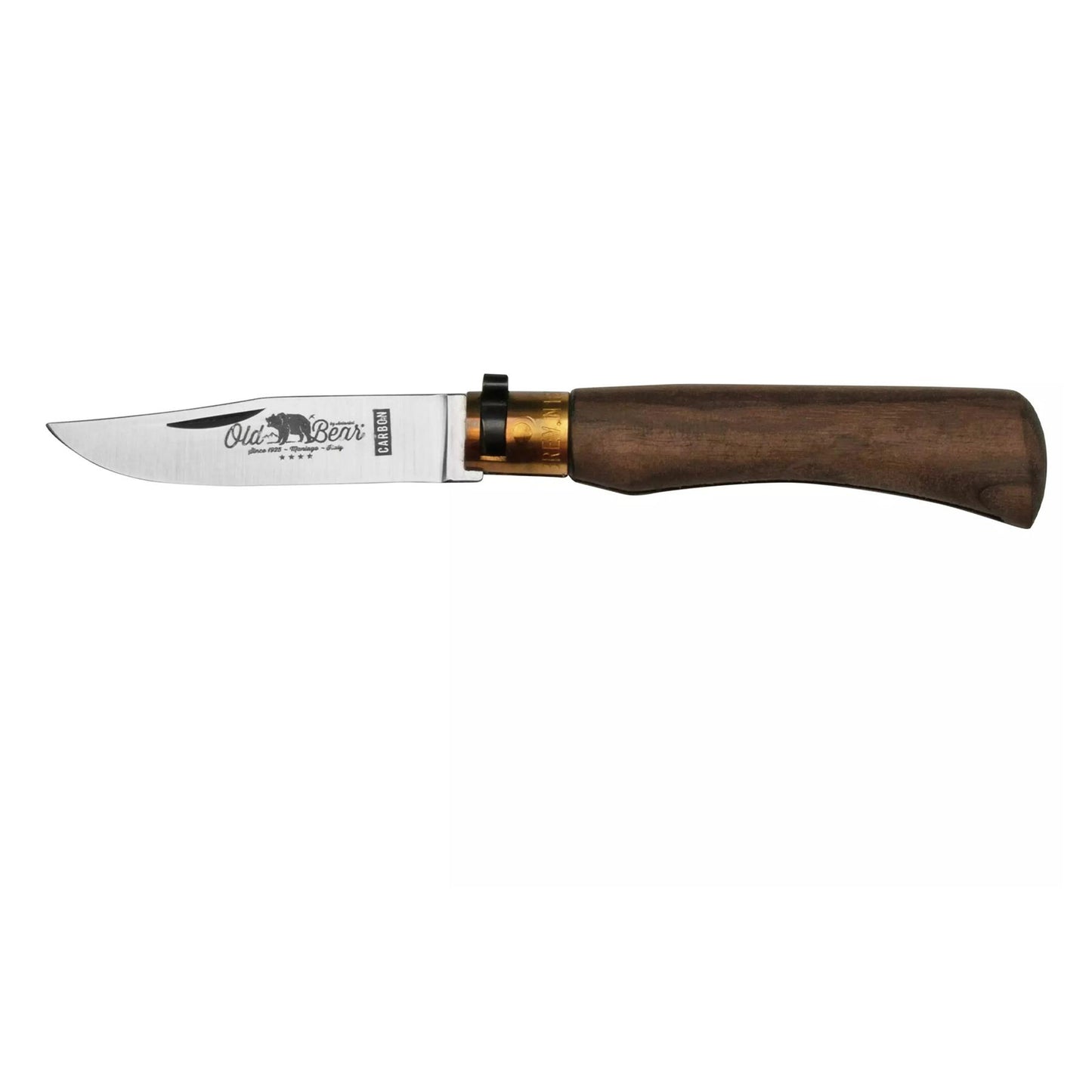 Antonini Old Bear sulankstomas peilis su riesutmedzio rankena ir 8cm anglies plieno asmenimis
