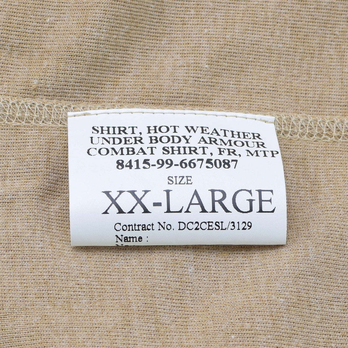 Jungtinės Karalystės taktiniai marškiniai šiltam orui MTP marginimas, dydis XX-Large, UBAC dizainas.