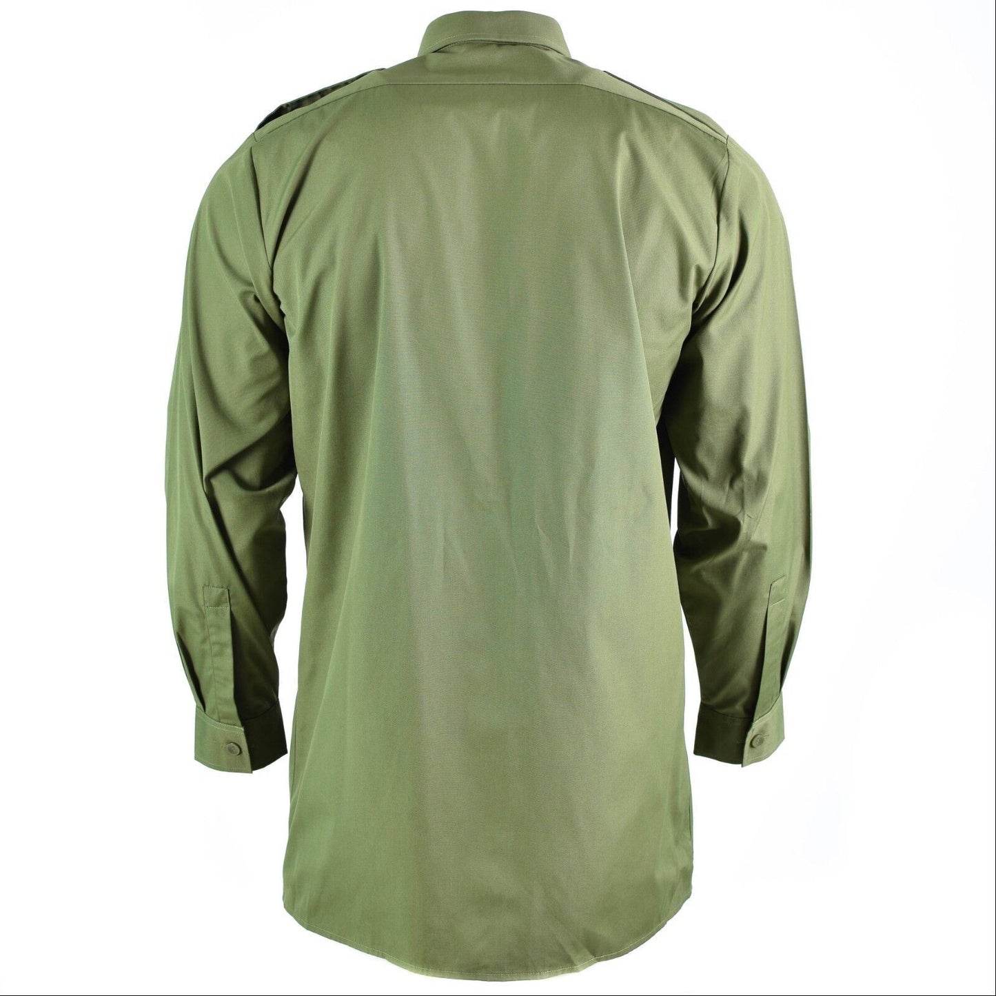 Jungtinės Karalystės kariuomenės klasikiniai marškiniai alyvuogių spalvos su ilgarankoviu ir BDU stiliumi.