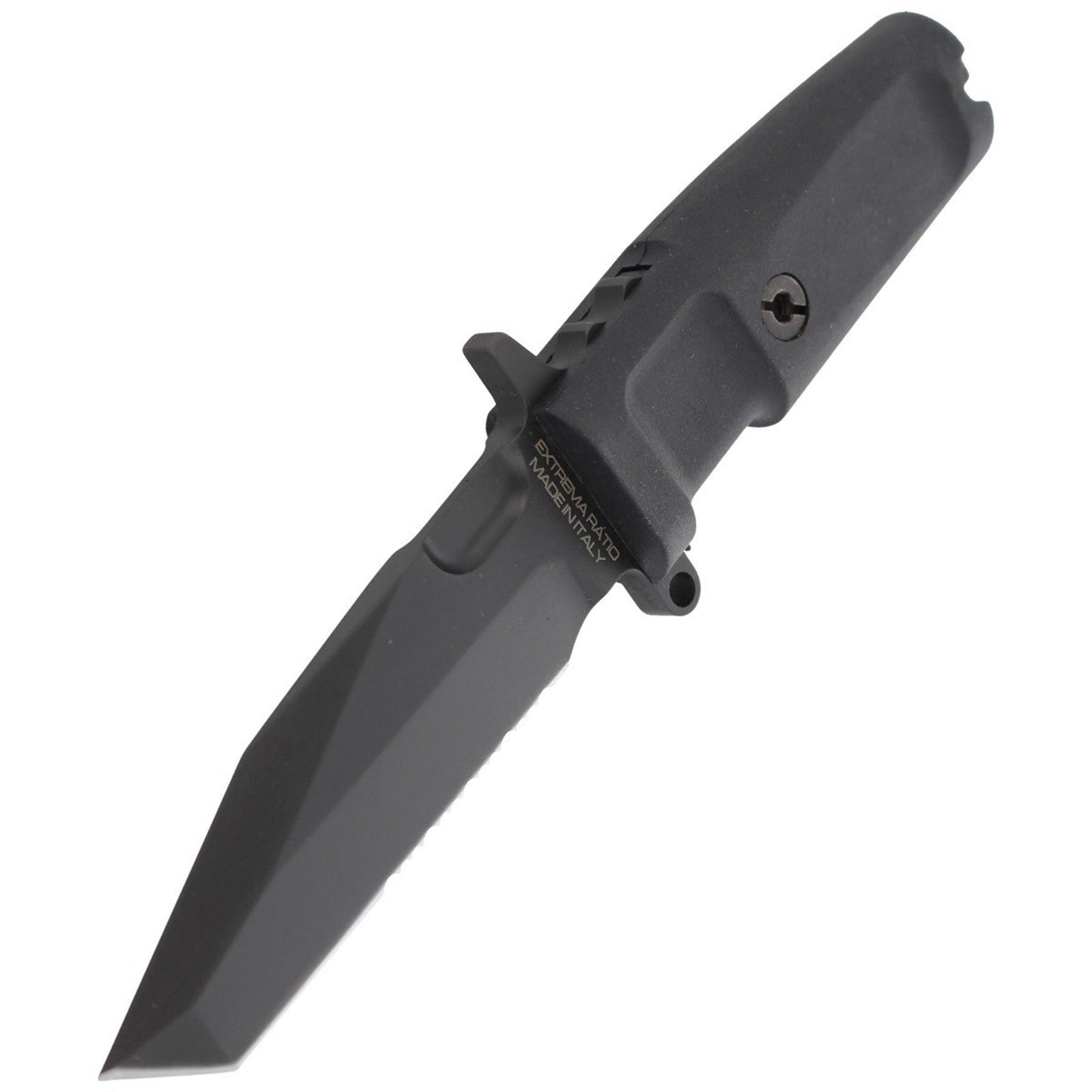 ExtremaRatio FULCRUM Compact modernus taktinis peilis N690 plienas su juoda Forprene rankena ir tvirtu dėklu