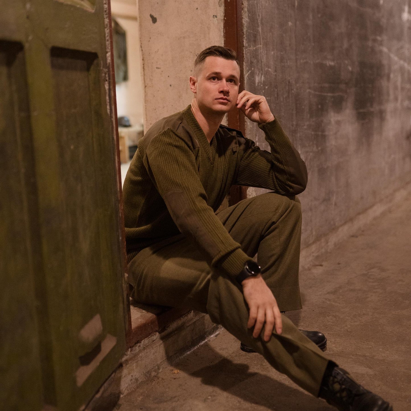 Italian army commando V-neck sweater