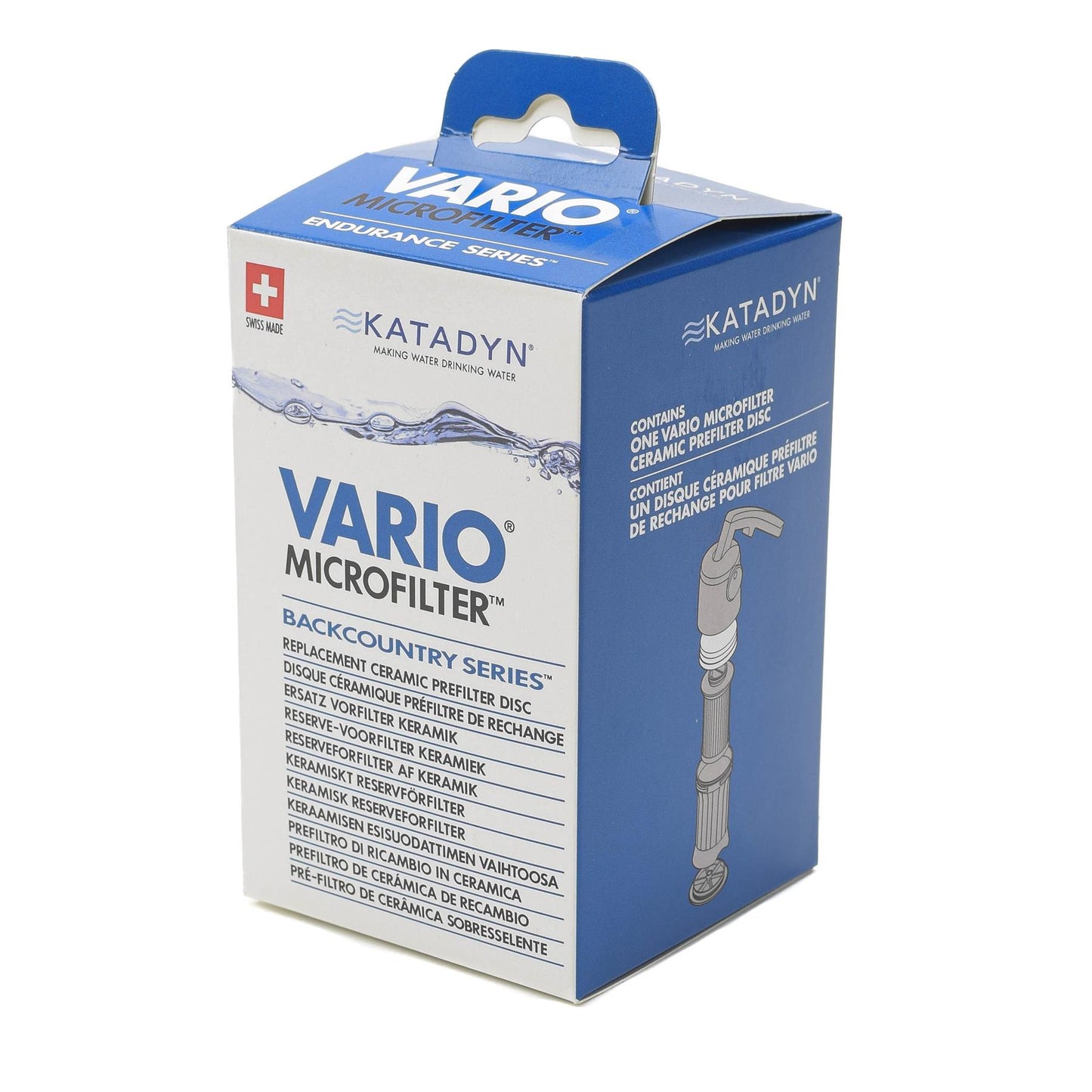 Katadyn Vario Carbon vandens filtro pirminio filtro pakaitinis keramikinis elementas kelionėms ir lauko sąlygoms.
