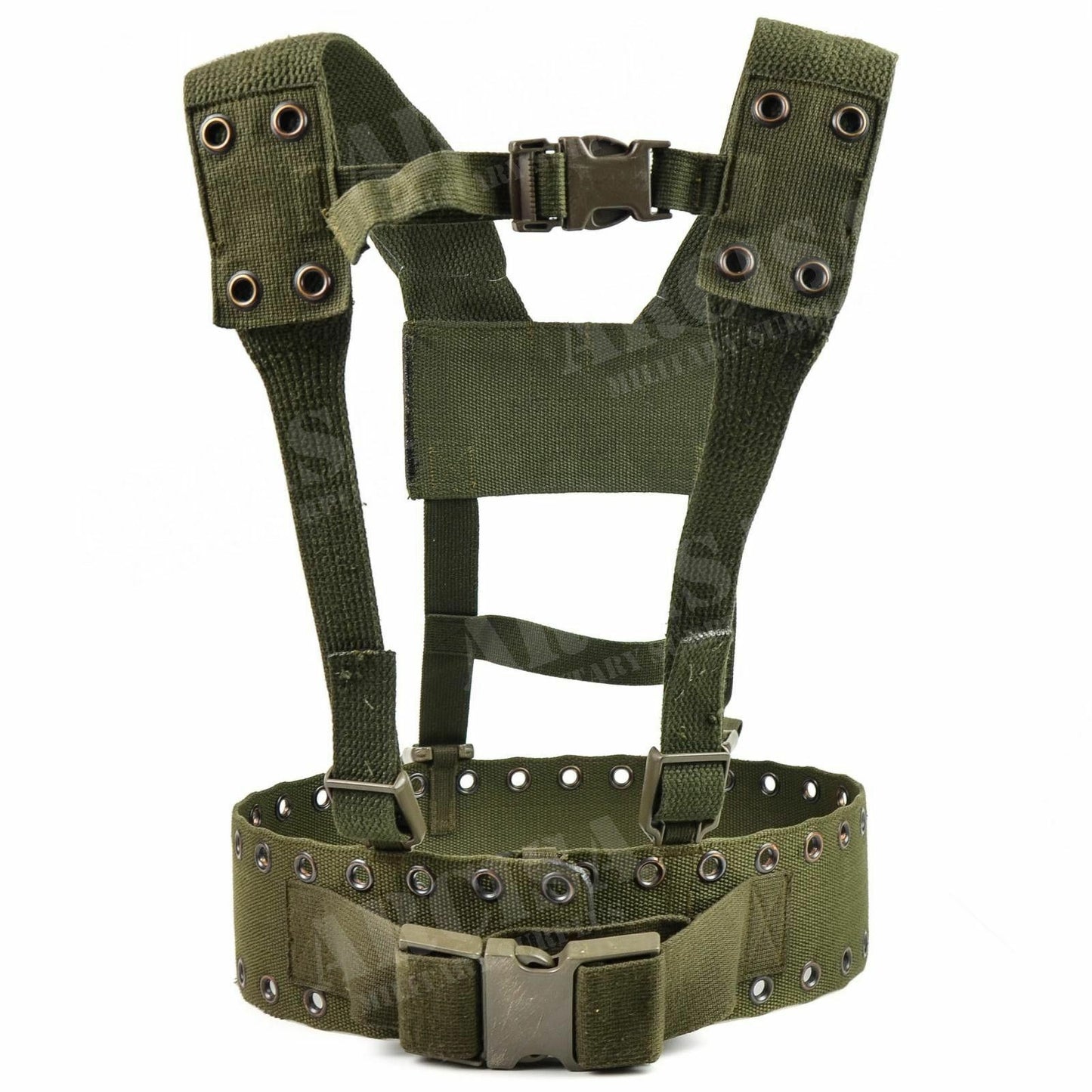 Vokietijos kariuomenės kovinės petnešos su diržu alyvuogių spalvos, pagamintos iš tvirto Cordura Nylon.