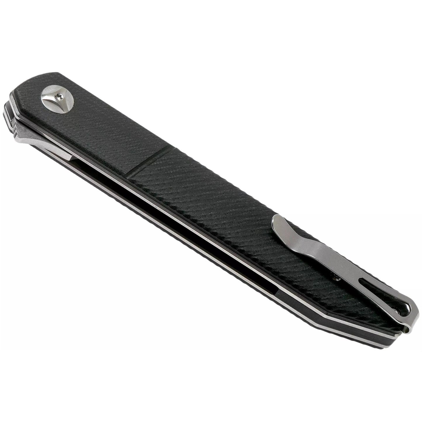 Boker Magnum Miyu sulankstomas peilis su juoda G10 rankena ir 440A plieno geležte, uždarytoje pozicijoje