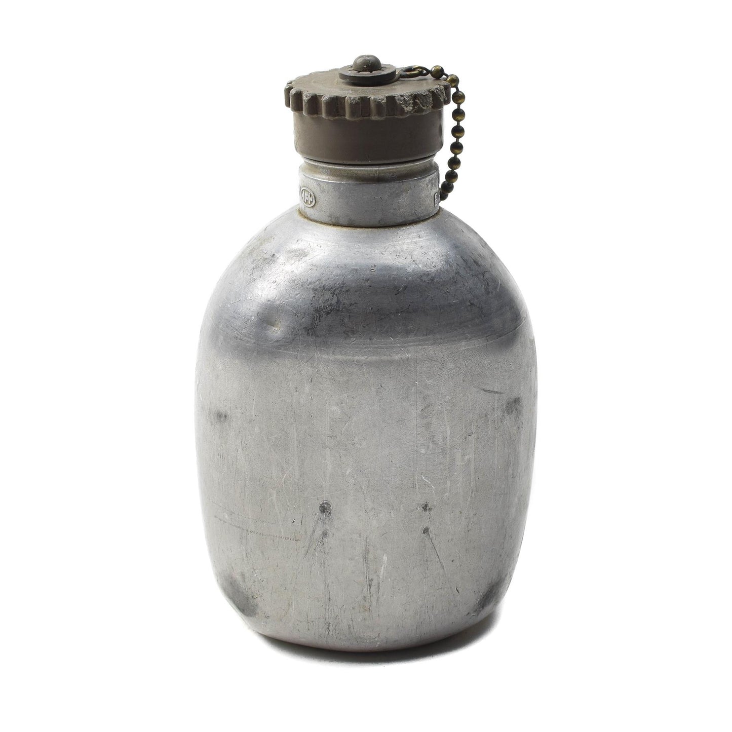 Austrian military vintage aluminum drinking bottle with plastic stopper