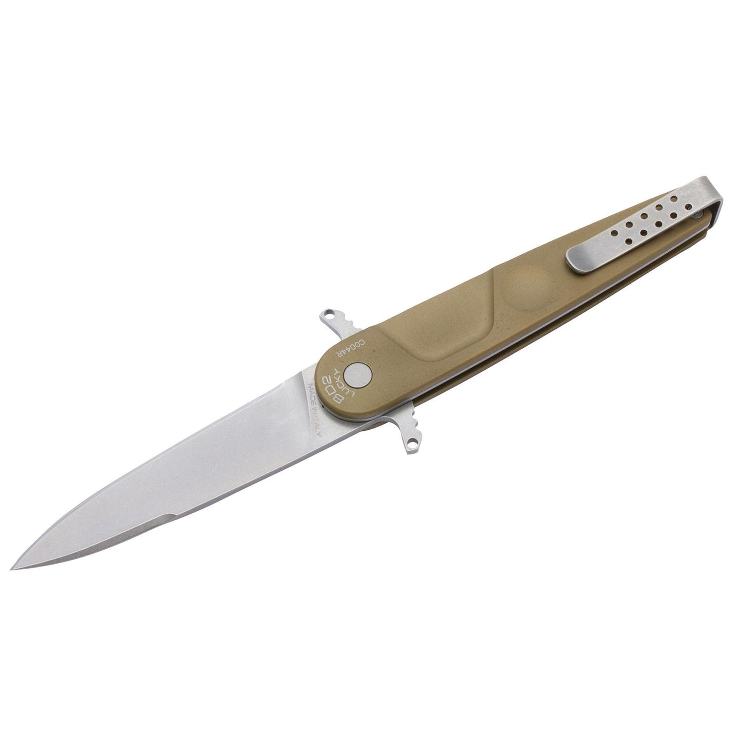 ExtremaRatio BD2 LUCKY DESERT atlenkiamas kišeninis peilis su aliuminio rankena ir LINER-LOCK sistema.