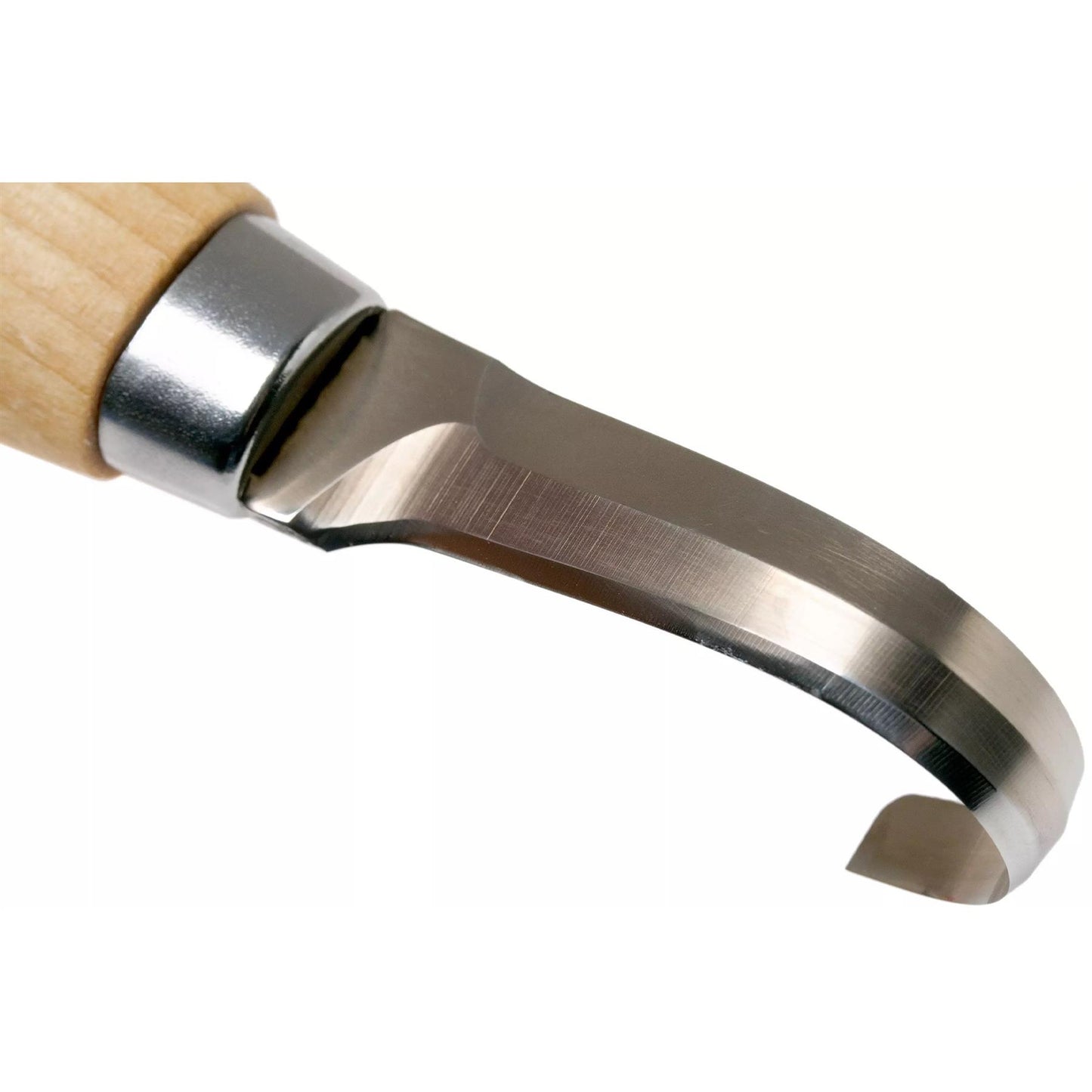 Morakniv® Wood Carving Hook Knife 164 medžio drožinėjimo peilis su tvirta medine rankena ir aštria geležte.