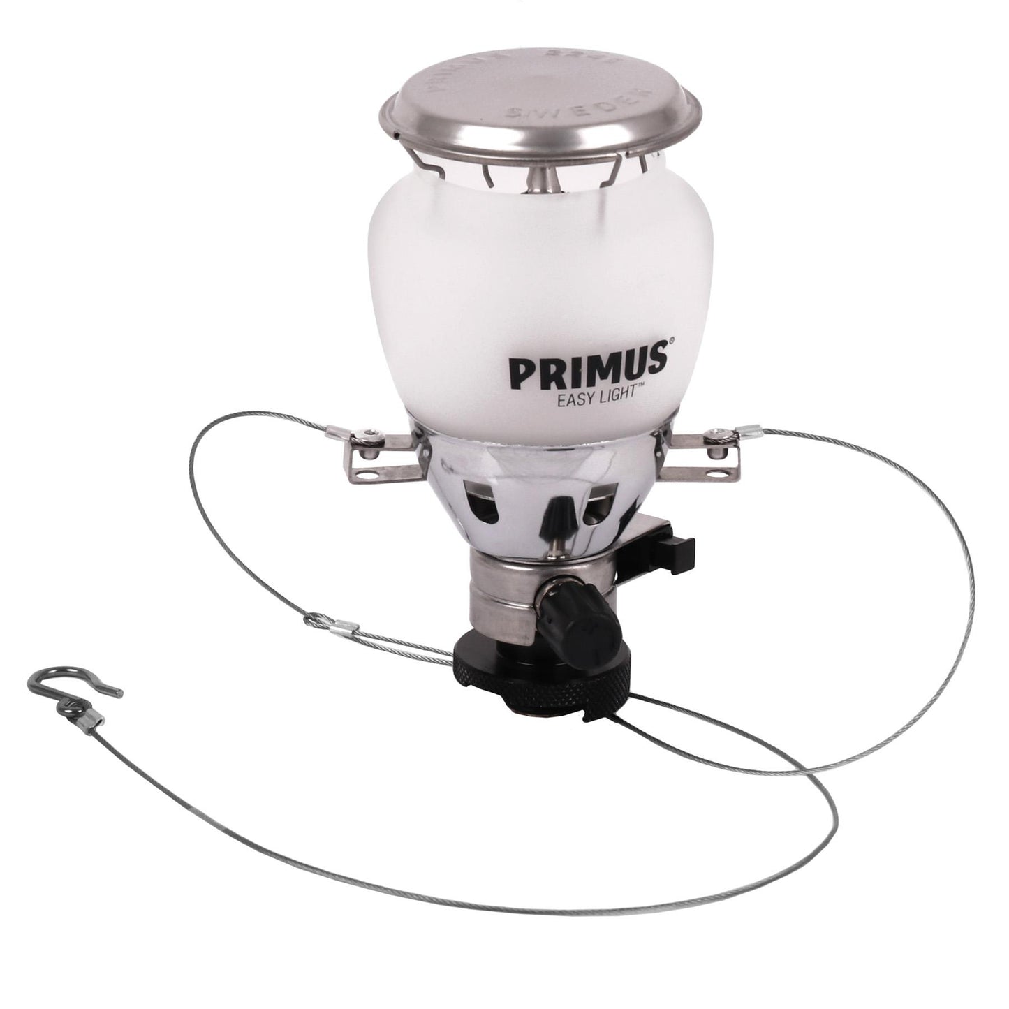 Primus EasyLight Duo dujinis žibintas stovyklavimui su reguliuojamu šviesumu ir nerūdijančio plieno konstrukcija.