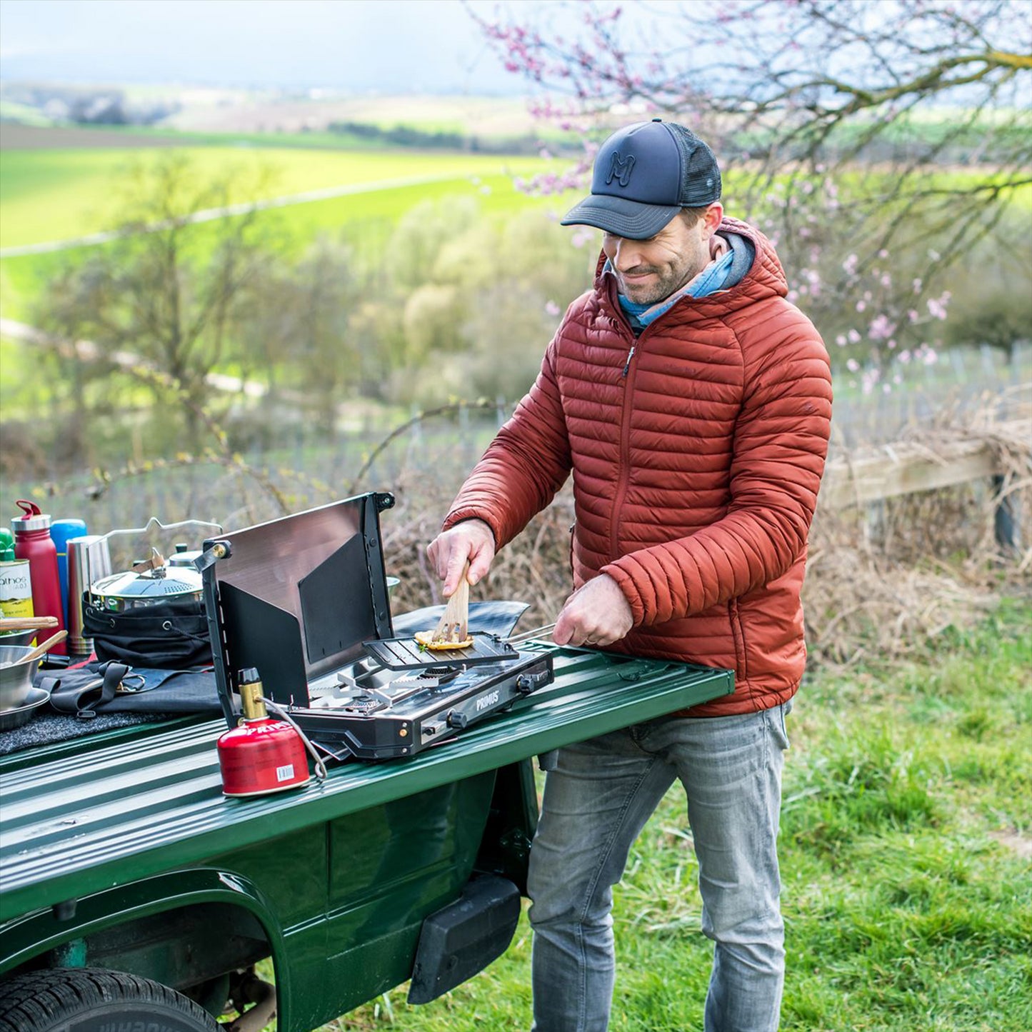 Primus Tupike double outdoor gas stove with grill for camping