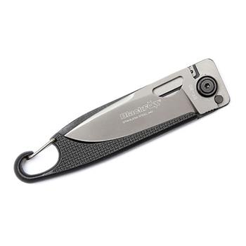 Fox Knives Baroni sulankstomas peilis titano danga 440 plieno su juoda Zytel rankena ir nerūdijančio plieno sagtimi.