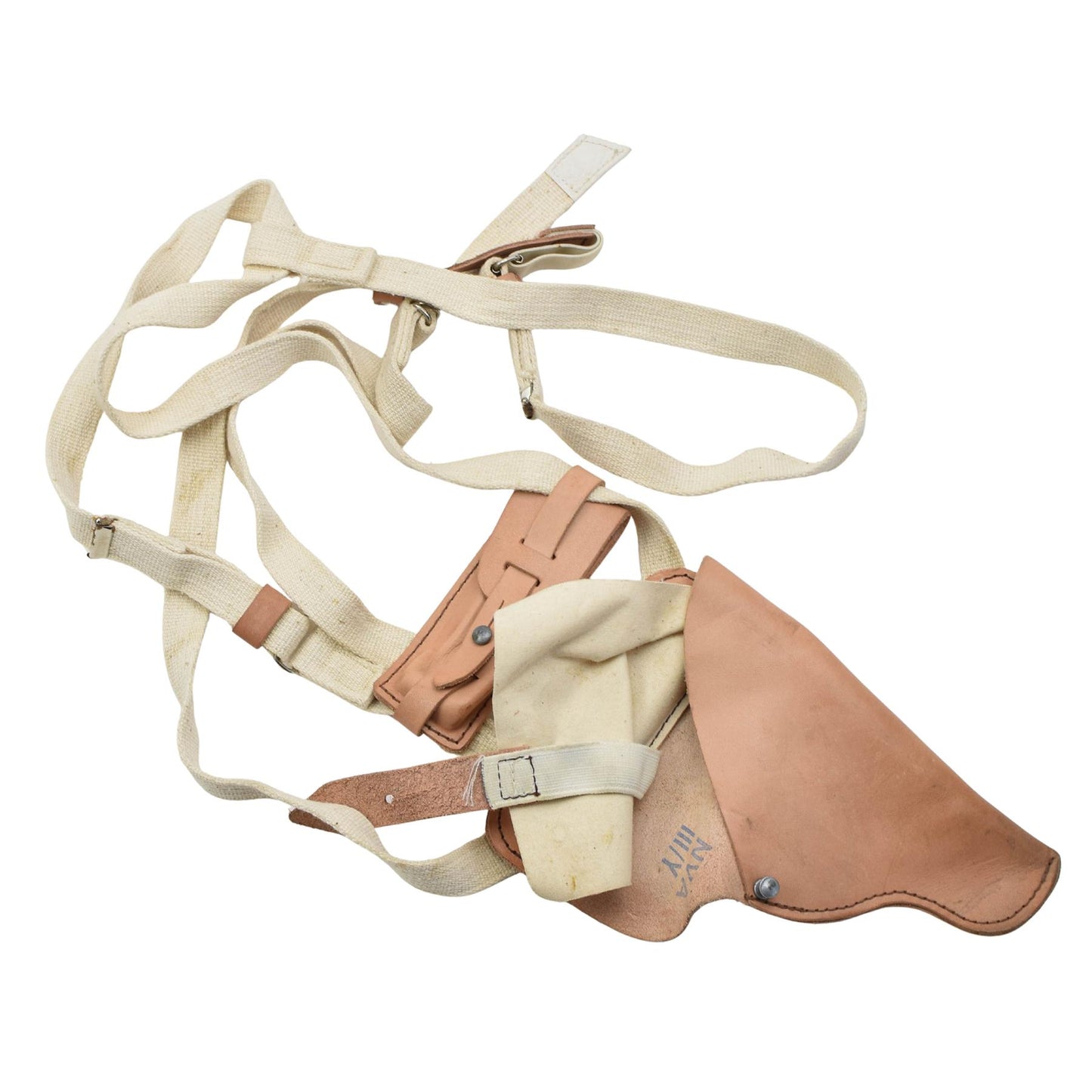 Rytų Vokietijos kariuomenės M74 odinis pistolėto dėklas rudas