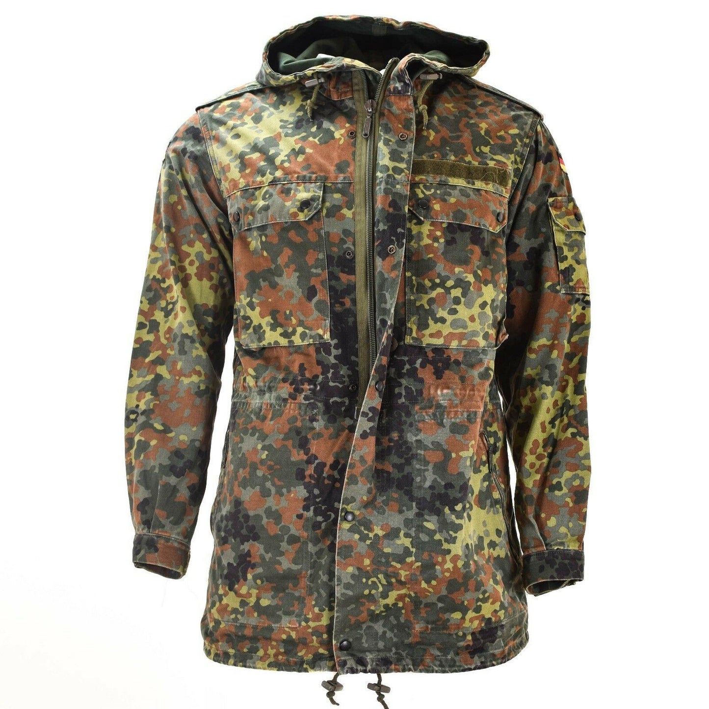 German army parka jacket with lining in Flecktarn print