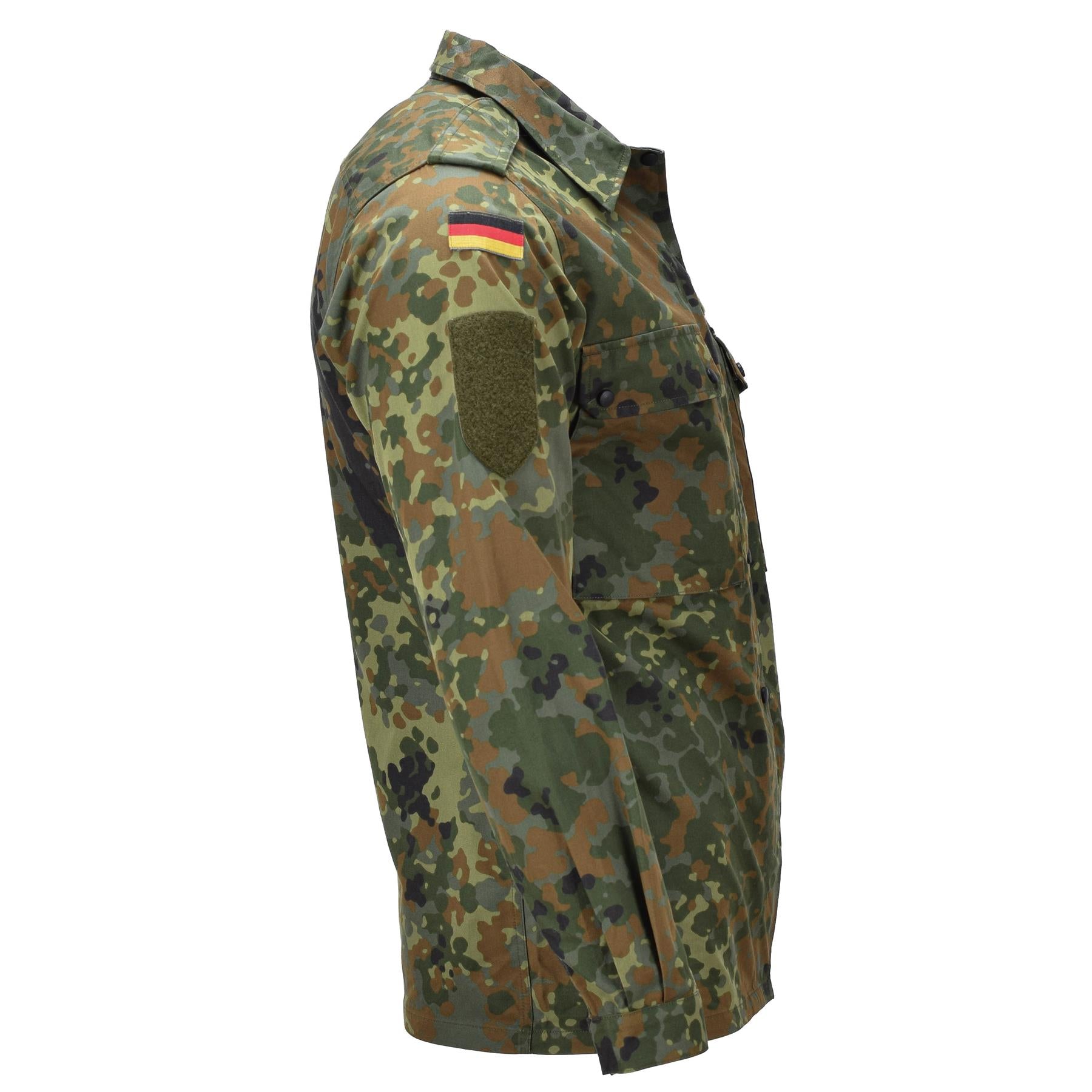 Vokietijos kariuomenės ilgi moteriški marškiniai Flecktarn marginimo - vaizdas iš šono