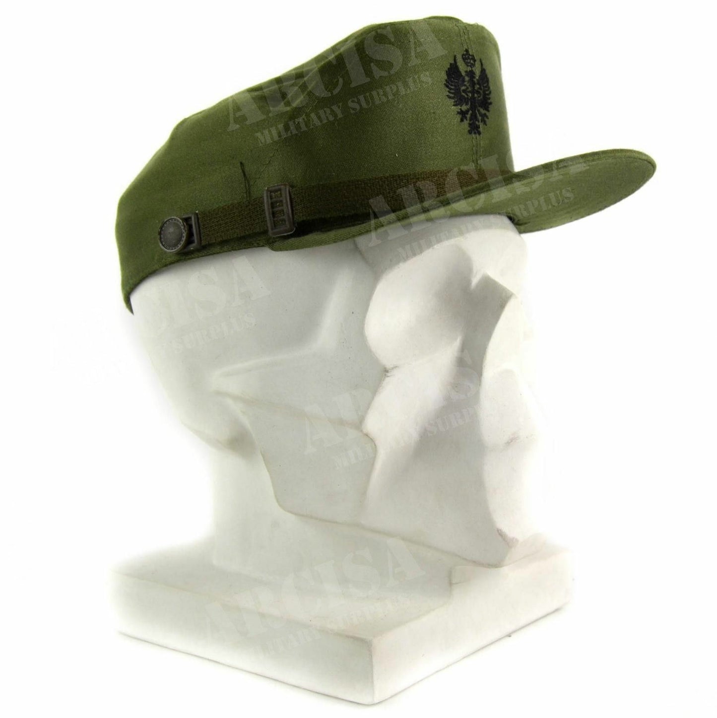 Spanish army hat with a beak, olive color