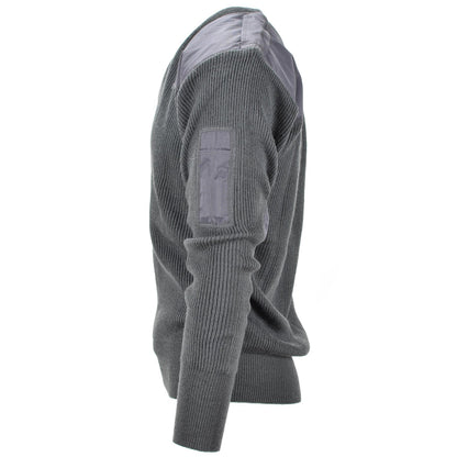 Italian army V-neck sweater in gray color