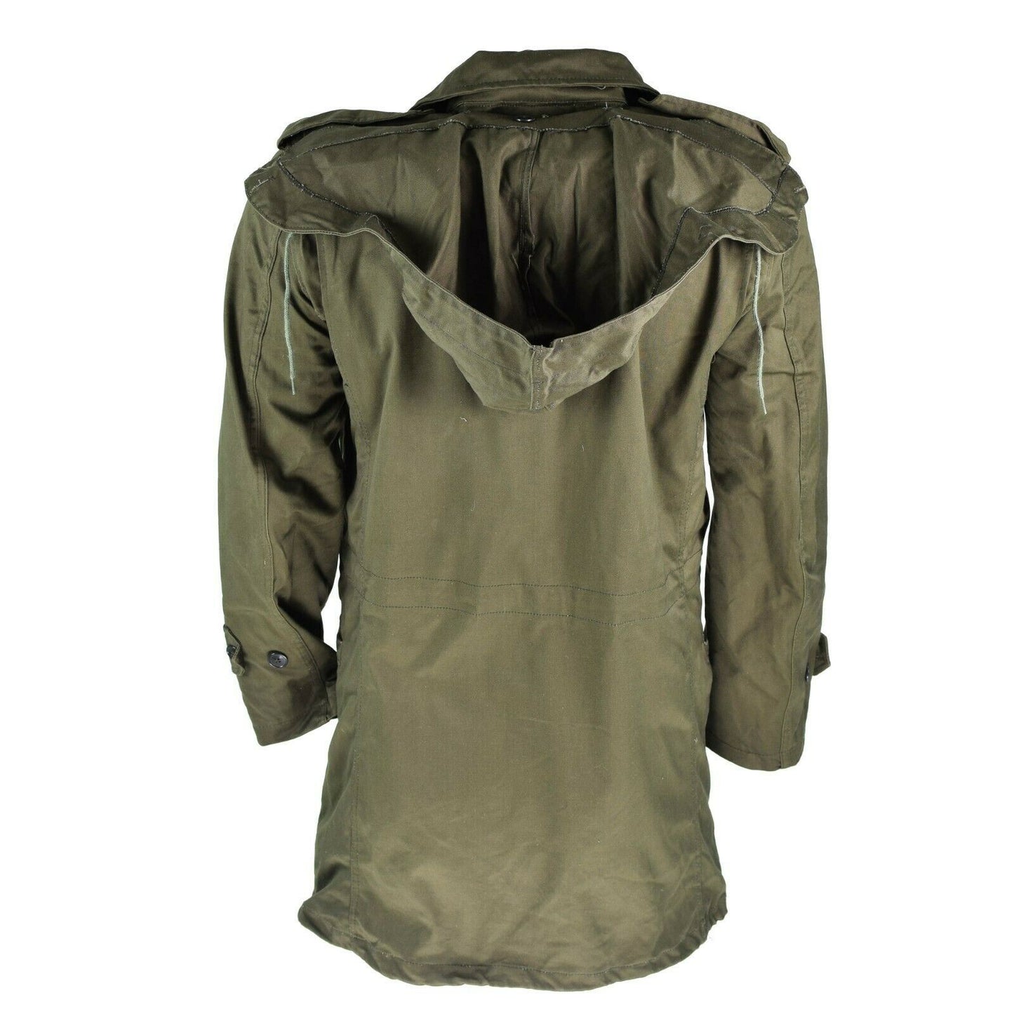 Greek army parka style coat in olive color