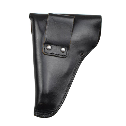 Italian army leather pistol holster in black