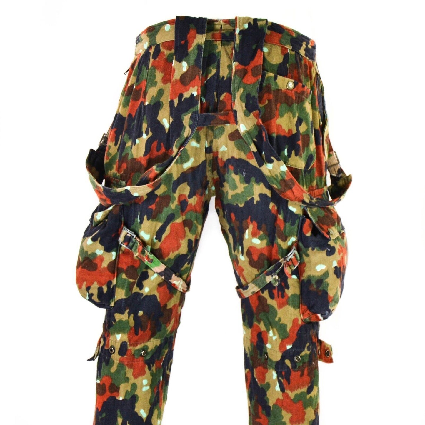 Swedish military field pants with suspenders M70 Alpenflage print