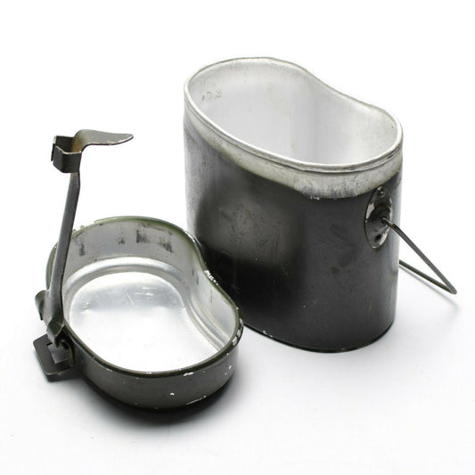 Romanian army vintage kettle made of aluminum olive color